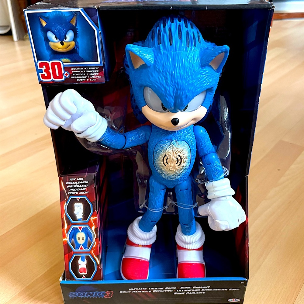 Sonic The Hedgehog 3 Ultimate Talking Sonic 12” Figure 30+ Sounds